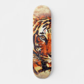 Kool Waterverf Abstract tijgerhoofd Skateboard (Voorkant)