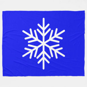 Kool Wit Festief Alpien Sneeuwvlok Op Koninklijk B Fleece Deken