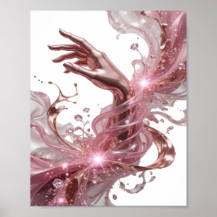 Kool zilver HANDS OF ETERNITY Statement Ontwerp Poster