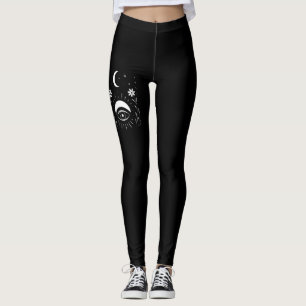 Kool Zwart en Wit Oog Boho Leggings