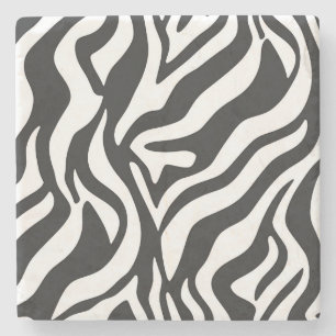 Kool zwart wit zebra streep wild dier patroon stenen onderzetter