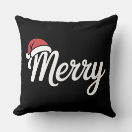 Kool Zwarte Kerstmis Kerstman Hoed Kussen