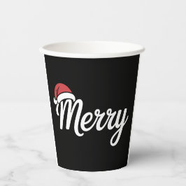 Kool Zwarte Kerstmis Kerstman Muts Papieren Bekers