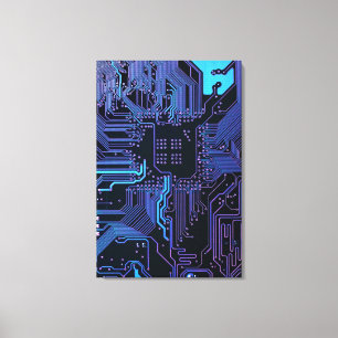 Koolautomatenkaart blauw canvas afdruk