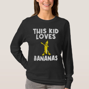 Koolbanaan voor kinderen jongens die gele zalm bev t-shirt