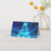 Koolblauwe kerstboom met mousserende lichten (Achterkant)