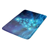 Koolblauwe kerstboom met mousserende lichten badmat (Gekanteld)