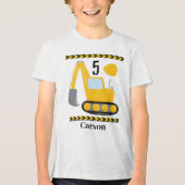 Koolconstructievoertuig Aangepaste kinderen van af Tri-Blend Shirt (Voorkant)