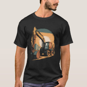 Koole gele graaflaadcombinatie vrachtwagen t-shirt