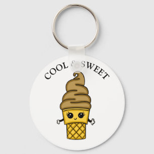 Koolen en zoete chocolade-ijsje sleutelhanger