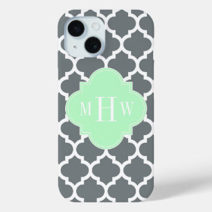 Koolgrijze Witte Marokkaanse #5 Mint Naam Monogram