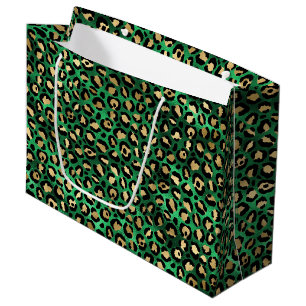 Koolgroene Luipaardprint Glam Dierenpatroon Groot Cadeauzakje