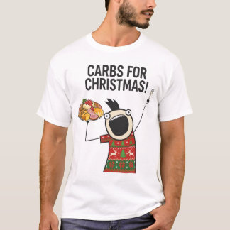 Koolhydraten voor kerst, leuke foodie t-shirt