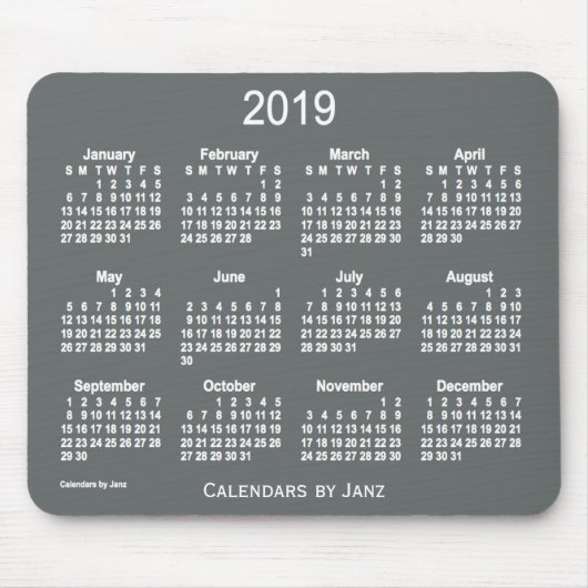Koolkalender 2019 van de Janz-Muismat Muismat (Voorkant)