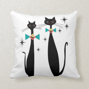Koolkatten uit de middeleeuwen van de Retro Atomic Kussen