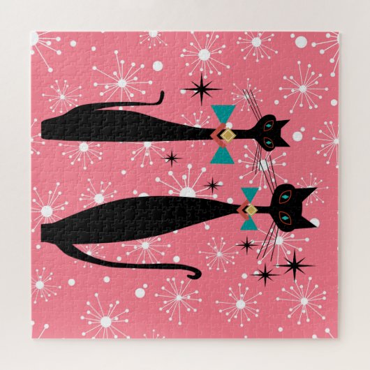 Koolkatten uit de middeleeuwen van de Retro Atomic Legpuzzel (Horizontaal)