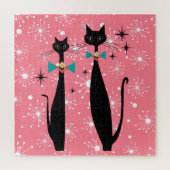 Koolkatten uit de middeleeuwen van de Retro Atomic Legpuzzel (Verticaal)