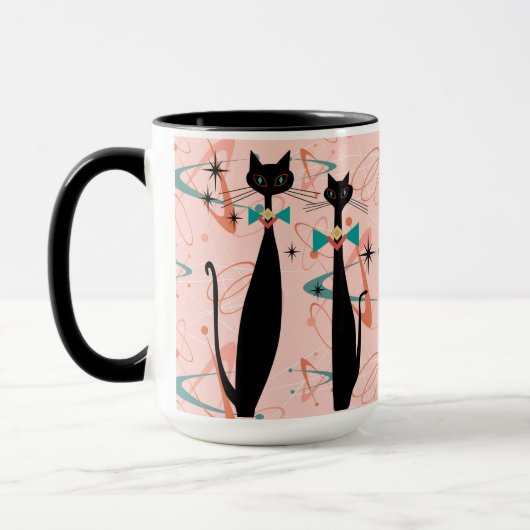 Koolkatten uit de middeleeuwen van de Retro Atomic Mok (Links)