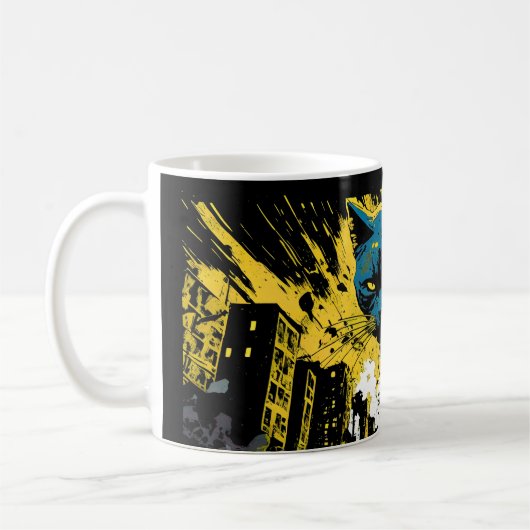 Koolkattenkunst geïnspireerd door grafische romans koffiemok (Links)