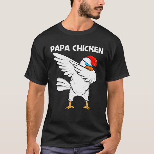Koolkipontwerp voor mannen Papa Rooster Animal Bir T-shirt (Voorkant)