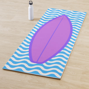 Koolmagenta blauwe golven die op yoga-mat overleve yogamat