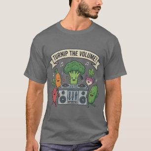 Koolraap Het Volume Leuke Groente Muziek T-shirt