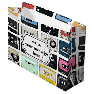 Koolretro- cassettes mengen tapepatroon large cadeautasje