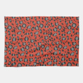 Koolrode Luipaard Dierenprint Glam 1 Theedoek (Horizontaal)