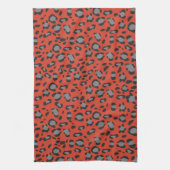 Koolrode Luipaard Dierenprint Glam 1 Theedoek (Verticaal)