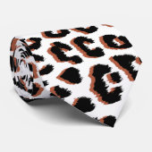 Koolroodbruine Luipaardprint Stropdas (Opgerold)