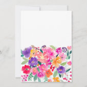 Koolroze bloemrijke waterverf bruiloftsdans bedankkaart (Achterkant)