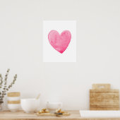 Koolroze Hart Kunstprint Poster (Keuken)
