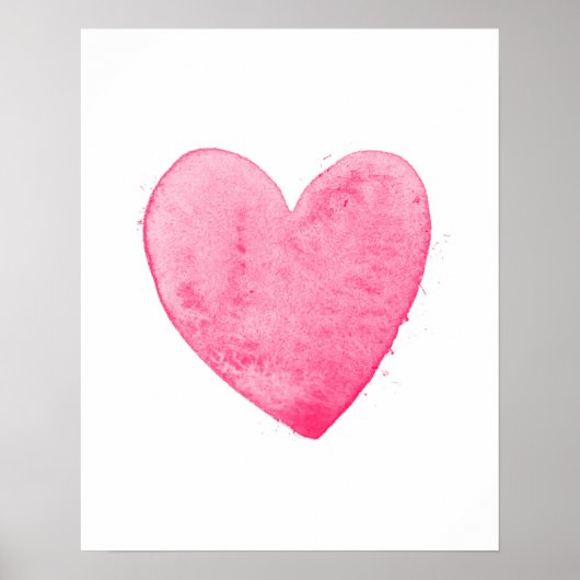 Koolroze Hart Kunstprint Poster (Voorkant)