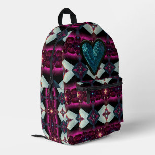 Koolroze-magenta abstract geometrisch patroon bedrukte rugzak