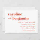 Koolroze Rode Schachbrett All-in-One Trouw Kaart (Voorkant)