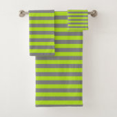 Koolsteengrijs- en kalkgroene strepen bad handdoek (Insitu)