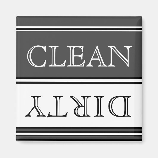 Koolsteengrijs en witwasmachine Dirty Clean Magneet (Voorkant)