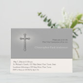 Koolsteengrijs, kruis, religieuze uitnodiging (Staand voorkant)
