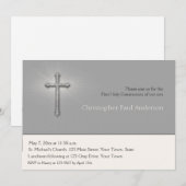 Koolsteengrijs, kruis, religieuze uitnodiging (Voorkant / Achterkant)