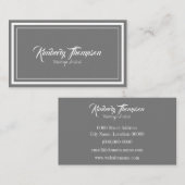 Koolsteengrijs Minimale afbeelding Visitekaartje (Voorkant / Achterkant)