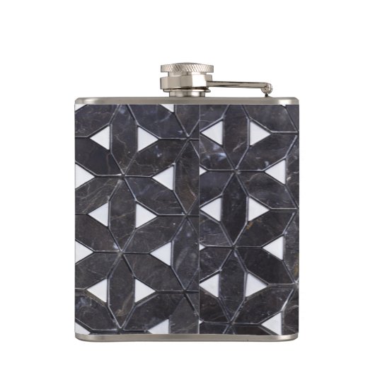 Koolsteengrijs | mozaïek | Levensbloem Heupfles (Achterkant)