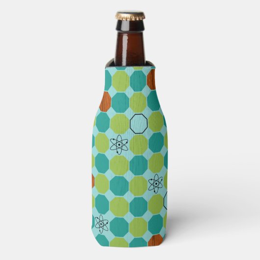 Koolstof atoomOctagons Flesjeskoeler (Fles Voorkant)