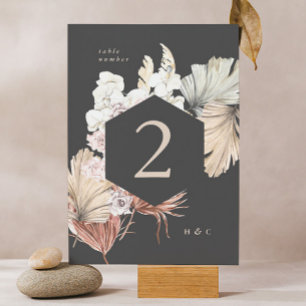 Koolstof crème Pampas Grass Floral Oerwoud Wedding Kaart