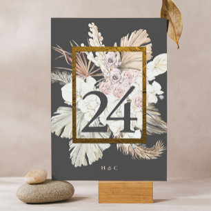 Koolstof crème Pampas Grass Floral Oerwoud Wedding Kaart