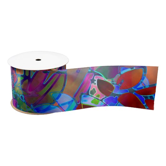 Koolstof Floral Abstract Glas in lood Lint (Spoel)