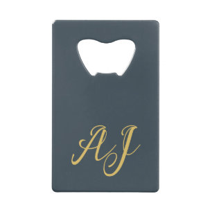 Koolstof Goud Kleur Monogram Professioneel Initiaa Kredietkaart Flessenopener