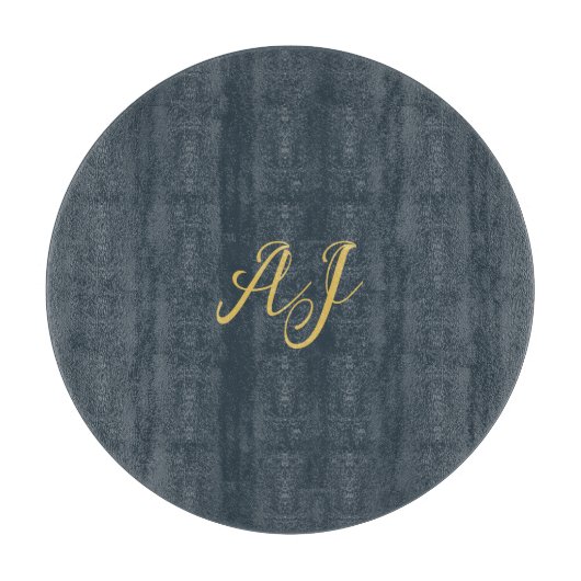 Koolstof Goud Kleur Monogram Professioneel Initiaa Snijplank (Voorkant)