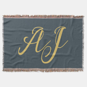 Koolstof Goud Kleur Monogram Professionele Initiaa Deken