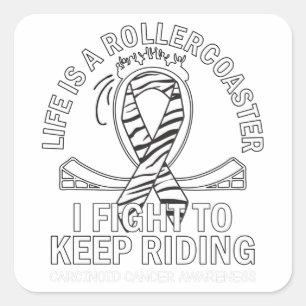 Koolstof voor kankersensibilisering zebra print li vierkante sticker