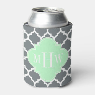 Koolstof, WhMoroccan #5 Mint 3 Initiaal monogram Blikjeskoeler